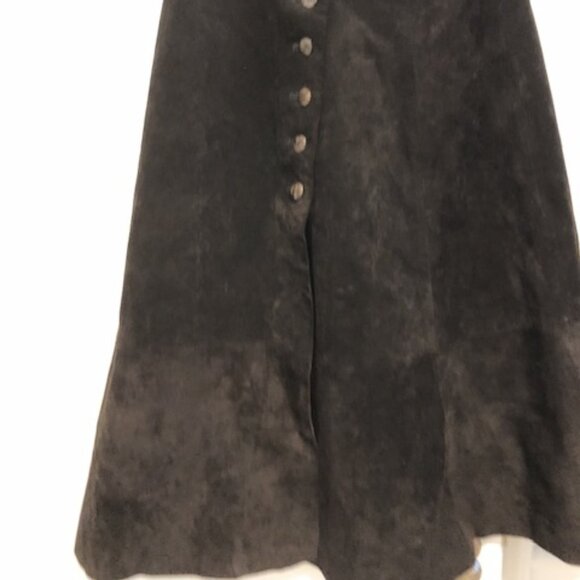 Florenza Vintage Black Suede Skirt - Picture 2 of 4